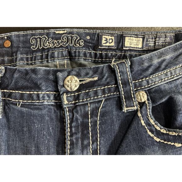 Miss Me Dark Blue Straight Leg Jeans - Picture 7 of 16